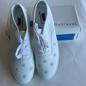 Keds White Sneakers with Silver Accents